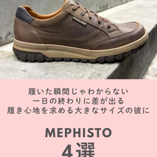 履いた瞬間じゃわからない、一日の終わりに差が出るメフィストの靴はいかが？