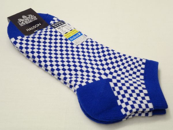 HALISON スニーカーソックス チェック 11450-VZ BU/WH