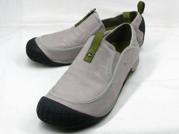 MERRELL メレル PATHWAY MOC CANVAS パスウェイ モック キャンバス メンズ 27.0cm グレー/グリーン USED 傷汚れなし ウォーキングに最適 メレルパスウェイモック MERRELL PATHWAY メレル パスウェイ モックUS7