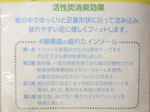 低反発活性炭インソール(29.0ｃｍ～32.0ｃｍサイズ調整可)