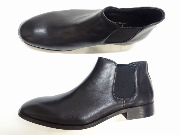 whoop-de-doo フープディドゥ シープレザーサイドゴアブーツ 20330223 BL