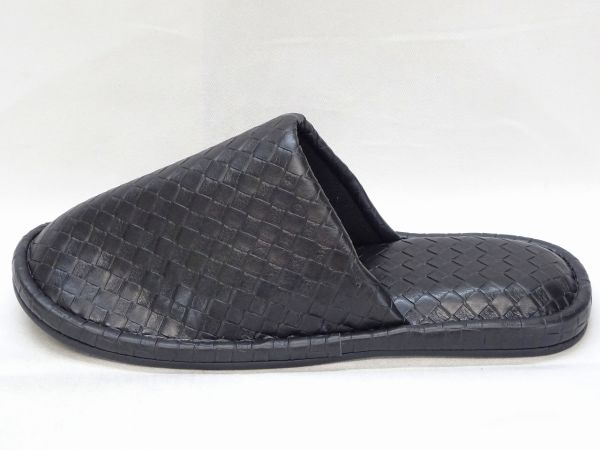 スリッパ ブロックレザースリッパ 4L 00795 BL
