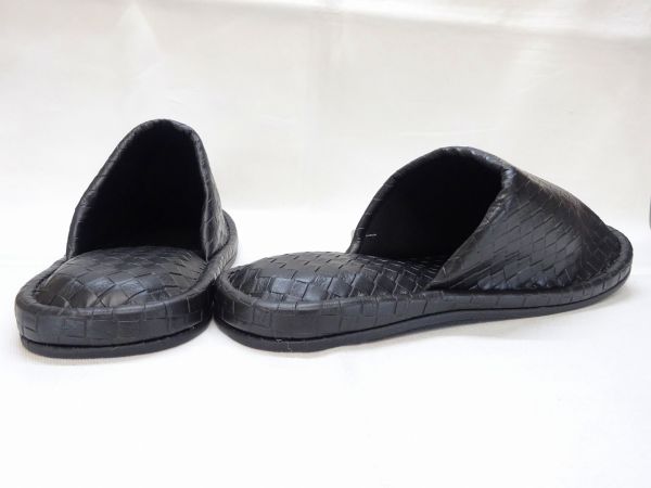 スリッパ ブロックレザースリッパ 4L 00795 BL